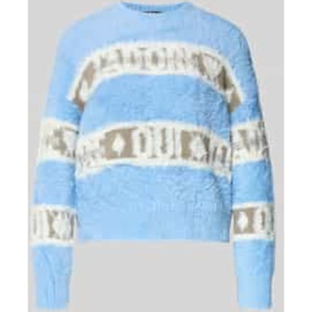 Regular fit pullover in tricotlook met gestikt logo