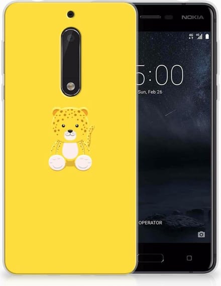 Nokia 5 Telefoonhoesje met Naam Baby Leopard