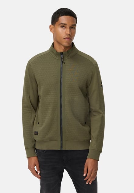 camel active Sweatjack van katoenmix - Maat menswear-M - Bosgroen