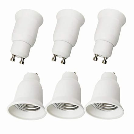 GU10 naar E27 lampvoet adapter voor LED-lampen - 6 stuks