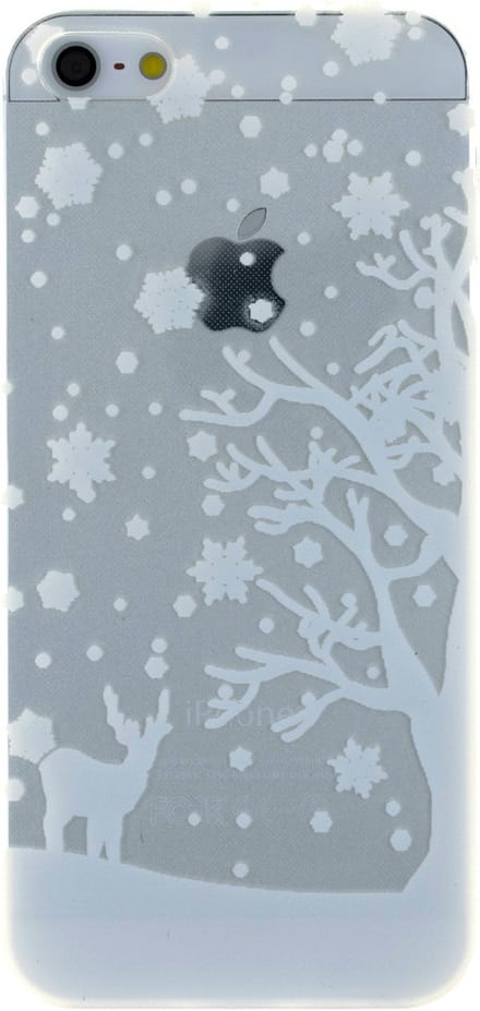 Peachy Wit winter kerst silicone geschikt voor iPhone 5 5s SE 2016 hoesje case cover
