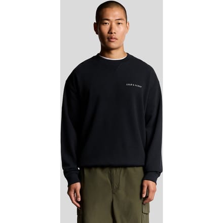 Lyle & Scott Script Brushback Crew Neck Sweatshirt Dark Navy Taglia: S | Maglioni a maglia Outlet | Uomo | Blu