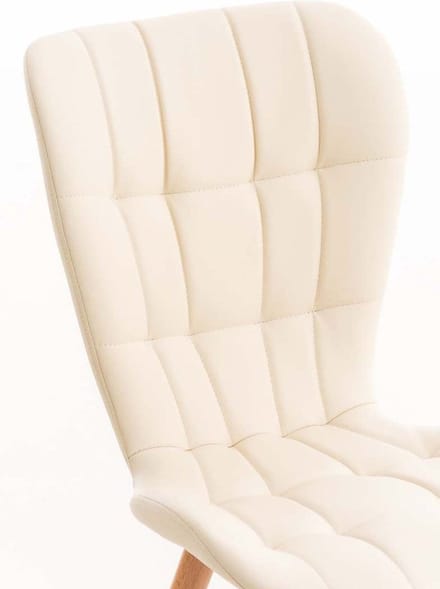 CLP Elda Set van 4 eetkamerstoelen - Kunstleer creme