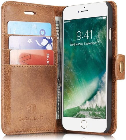 Portemonnee Hoesje Echt Leer Bruin Geschikt voor Apple iPhone SE (2020/2022)/7/8