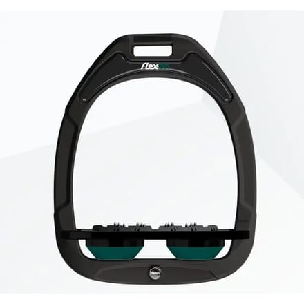 Platte Ultra Grip Stijgbeugels Zwart/Zwart/Groen Flex-On Green Composite