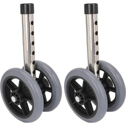 2 stuks Walker vervangingswiel 6 versnellingen in hoogte verstelbaar soepel rollende rollator wielpoten gray