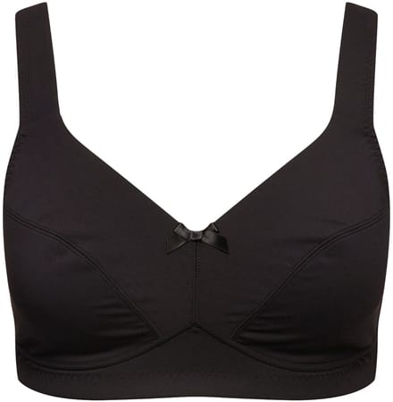 Ulla Popken - Dames - Softbeha zonder beugels brede bandjes - Zwart - Maat 110E