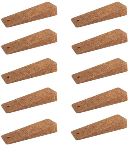 Unyqoos® Set van 10 stevige deurstoppers van rubber in kurkkleur voor binnengebruik