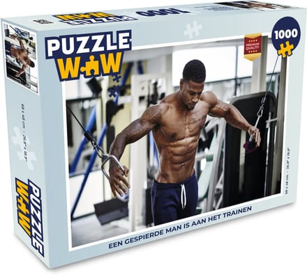 Puzzel Een gespierde man is aan het trainen - Legpuzzel - Puzzel 1000 stukjes volwassenen