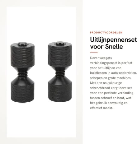 Dailygoods - Uitlijnpennenset voor Snelle Flensuitlijning, 2 Stuks