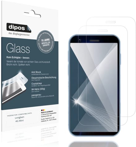 dipos – 2x Pantserfolie geschikt voor Longben 4G Mini | 9H Screenprotector