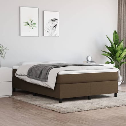 vidaXL - Boxspring - bed - stof - donkerbruin - 140x190 - cm