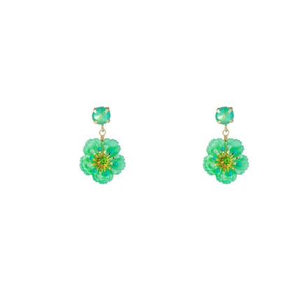 Go Dutch Label Oorhangers long pearly flower Mint