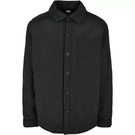 Urban Classics - Padded Nylon Shirt Jacket - S - Zwart