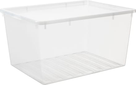 Kunststof bak met deksel Basic Box Plast Team 134L/77.8x40.2x57.4c transparant
