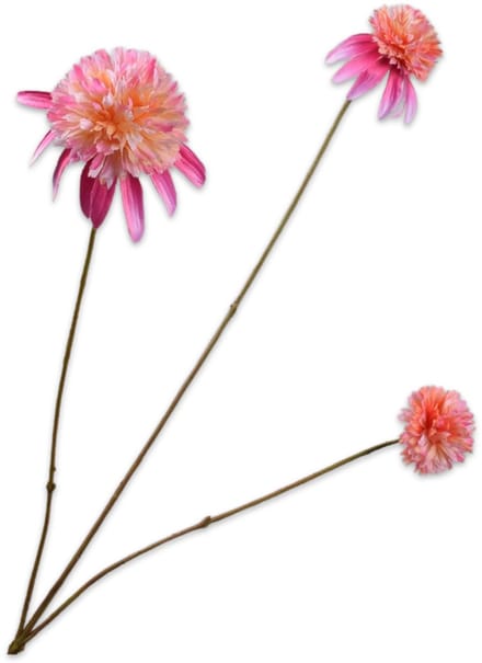 Silk-ka - Kunstbloem - rudbeckia - roze - H65 cm - 2 stuks