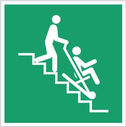Evacuatiestoel bord – E060 | gecoat dibond materiaal | 40 x 40 cm