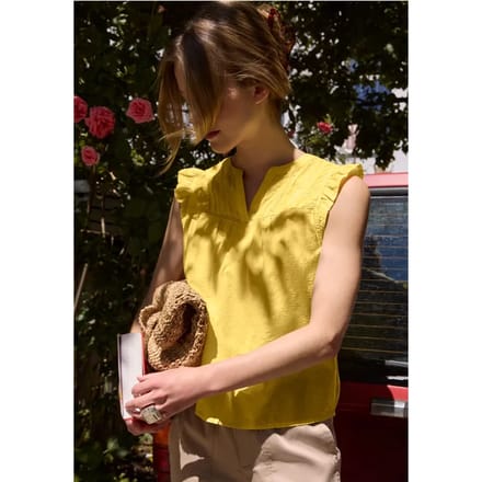 Blouseshirt met gespleten hals en tapedetails