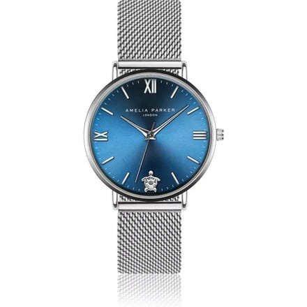 Dames mesh horloge Amelia Parker Blue Lagoon