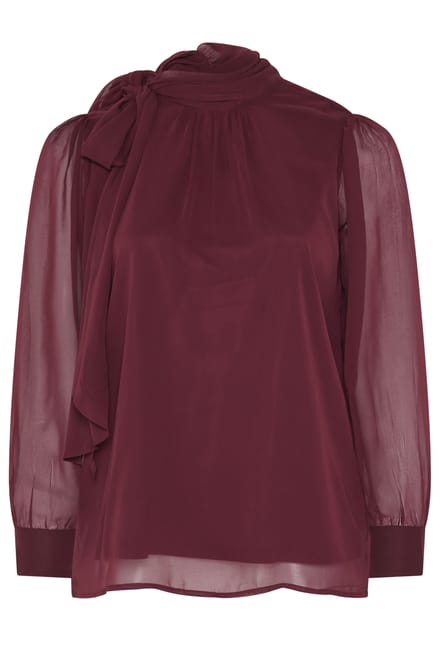 Yours London Rode Blouse Met Strik Aan De Zijkant Size 42