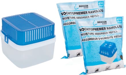 Benson Vochtopnemer / vochtvanger - 1,8 liter - met navulling - 2x 400 gram