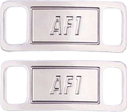 2 stuks Zilver AF1 Sneaker-Tags - 2 Paar Lace-Locks - Wit Schoenaccessoires - Schoenveters - van Heble®