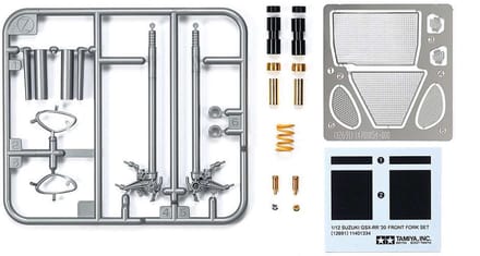 Tamiya Modelbouwdecoratie - 12691 Suzuki GSX-RR '20 Front Fork Set + PE + Decals Accessoires set