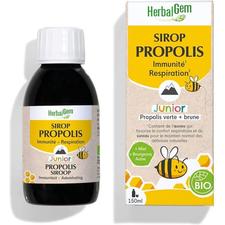 HerbalGem Propolis Junior Bio Siroop | Luchtwegen & Natuurlijke Afweer 150 Kindersiroop