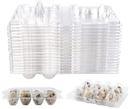 12 roosters eierdoosjes voor kleine eieren - Karton en kunststof eierhouder met deksel