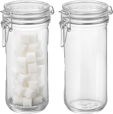 Bormiolo Rocco Set van 2 weckpotten - glas - transparant - 1 L