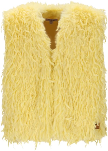 NONO - Kath Long Hair Fur Gilet light lemon - Light Lemon - Maat 122-128