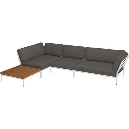 HOUE LEVEL Loungeset 5 - Basic - donkergrijs - muted white
