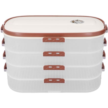 Dumpling Diepvries Opbergdoos Multifunctioneel 4 Lagen Voedselkwaliteit PP Koekjes Opbergcontainer L white