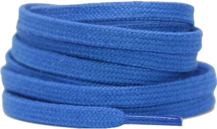 Platte katoenen veters 6mm Kobaltblauw 120cm - sneakers