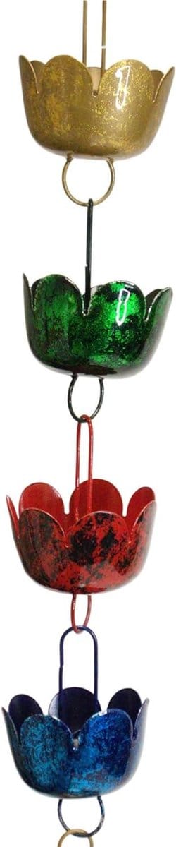 Regenketting Bloem - Waterafvoer - Tuindecoratie - Uniek Bloem Design - 264 cm - Multicolor