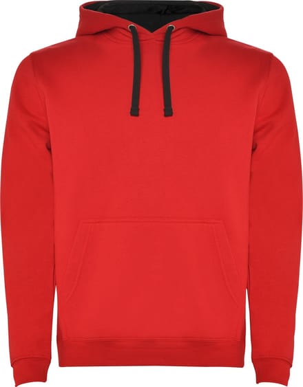 Roly Men´s Urban Hooded Sweatshirt RY1067 - Red 60/Black 02 - M