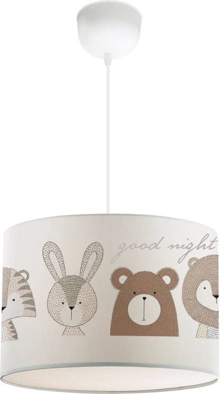 Kinder hanglamp Rugby wit met dierenmotief lux.pro