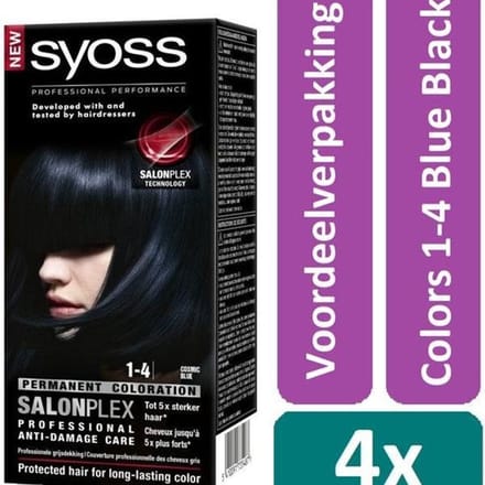 Syoss - Haarverf - 1_4 - Cosmic Blue - 115ml x 4