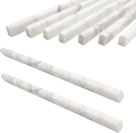 Marmeren Tegel - Potlood Voering - Keuken Backsplash - 100% Natuurlijk Marmer - 15 Stuks - Wit