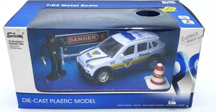 die cast Politie auto met geluid en agent.