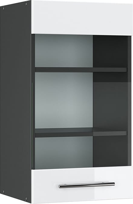 Vicco Fame-Line Glazen keukenkast – 40 cm Wit Hoogglans