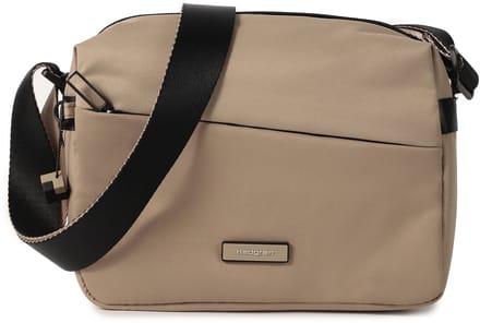 Hedgren Neutron M – Crossbodytas Medium – Water- en stofafstotend – Verstelbare schouderriem – Met sleutelhaak – Polyester - Stone Beige