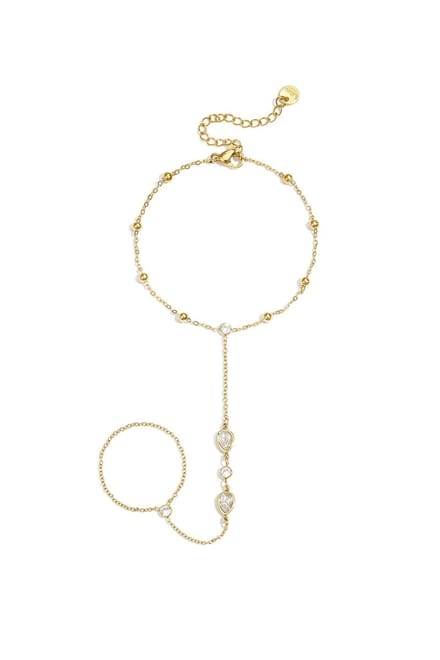 Handketting met druppelvormige statement stenen