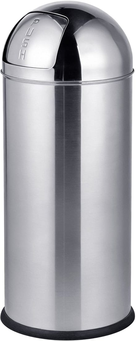 Prullenbak - met push deksel - 70 liter - rvs