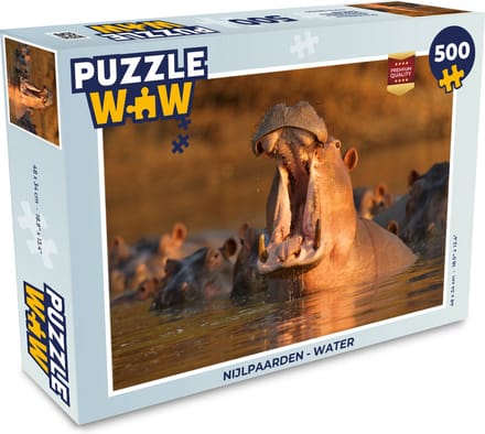 Puzzel Nijlpaarden - Water - Legpuzzel - Puzzel 500 stukjes
