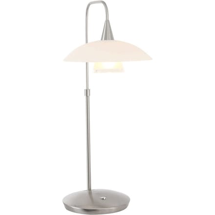 Tafellamp Tallerken 2657ST - Staal/Wit - Modern Design - Inclusief LED Lichtbron - Steinhauer