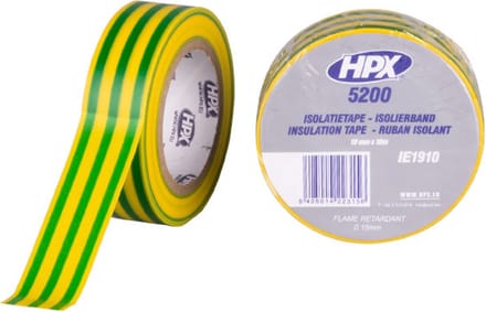 PVC isolatietape - geel/groen 19mm x 10m
