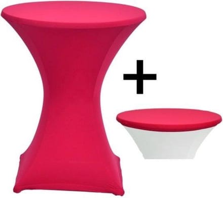 Cover Up Statafelrok Stretch - Ø80-85cm - Incl. Topcover - Roze