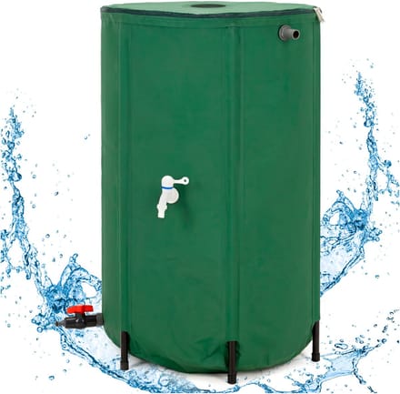 Springos Regenton - Regenwatertank - Opvouwbaar - Met Kraan - 2 Kranen - 250 L