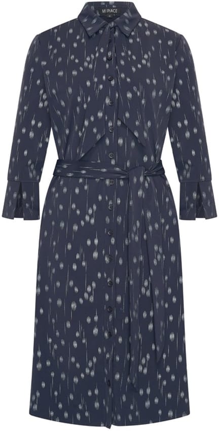MI PIACE - Travel Jurk Dot Foil Print 202708 Dark Blue - Maat : M